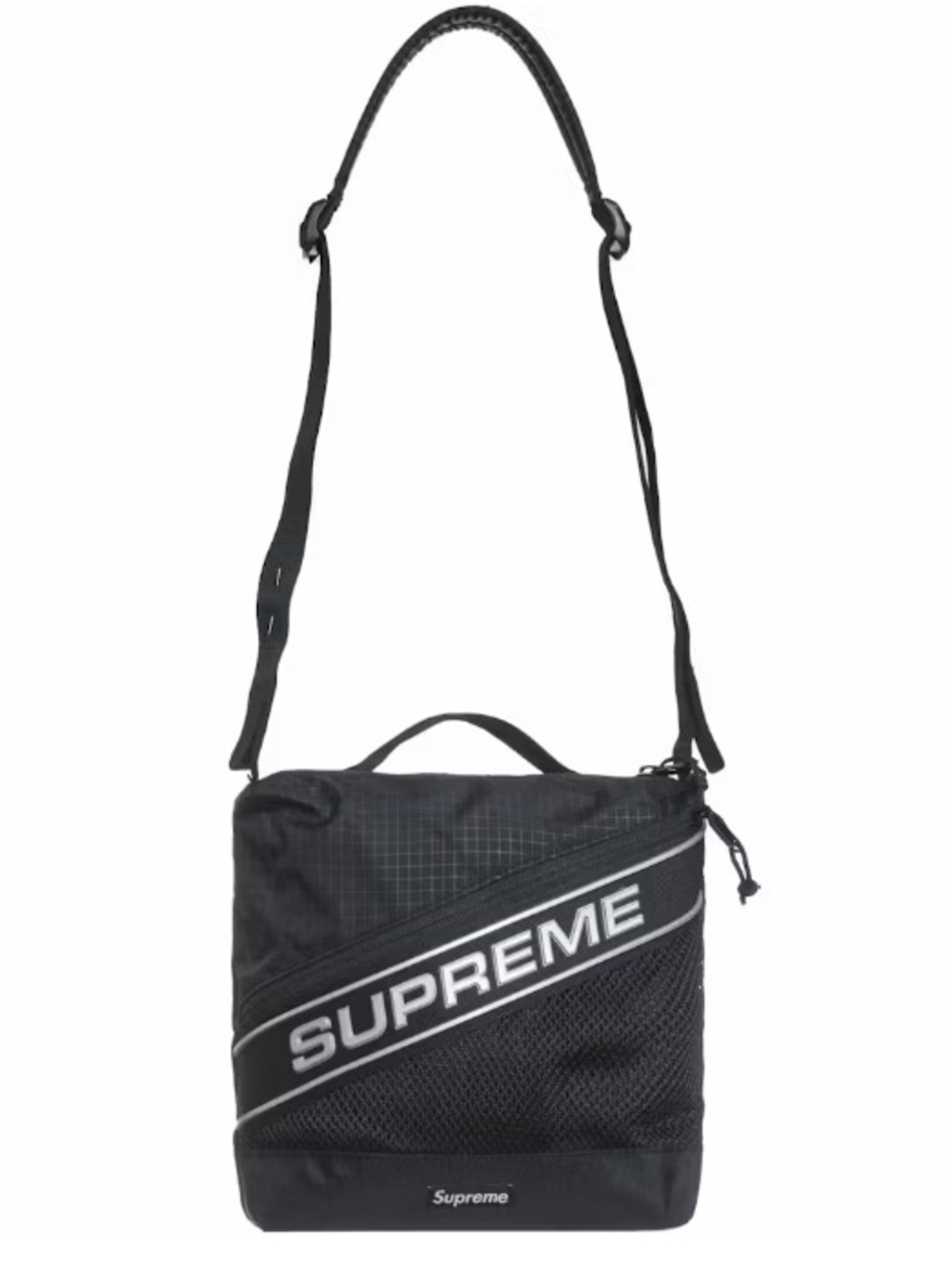 Supreme Black Diagonal Logo Shoulder Bag